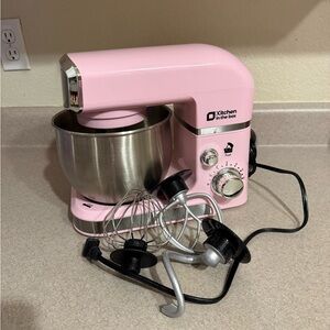 Pink Stand Mixer with Stainless Bowl & attachments